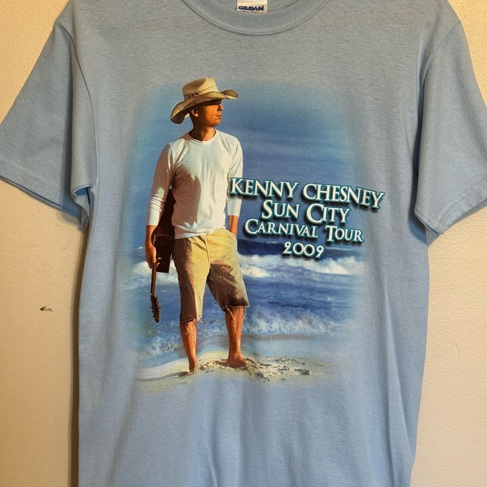 Vintage 2009 Kenny Chesney Sun City Carnival Tour Blue Concert T-Shirt size S